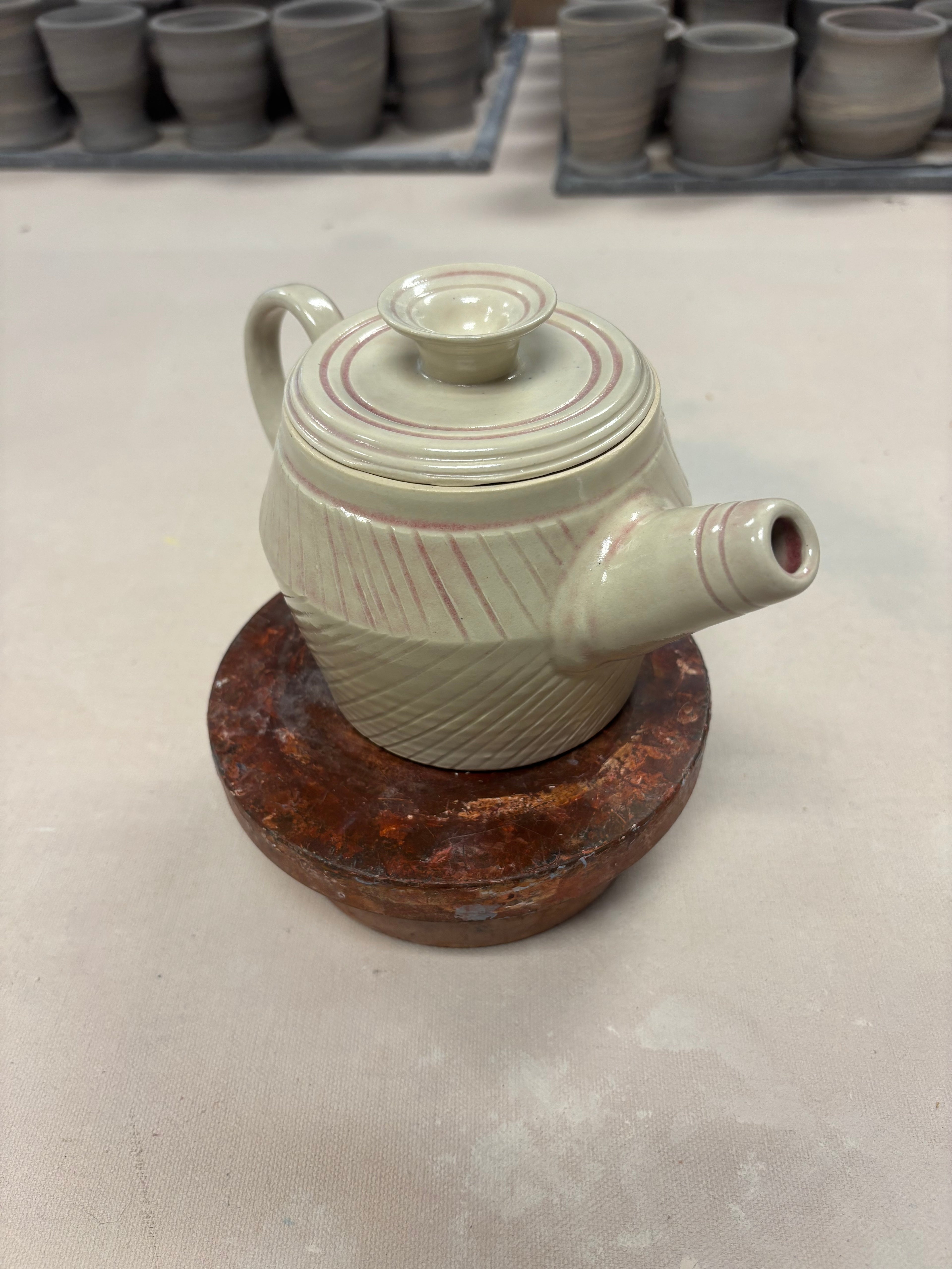 Blush White Teapot