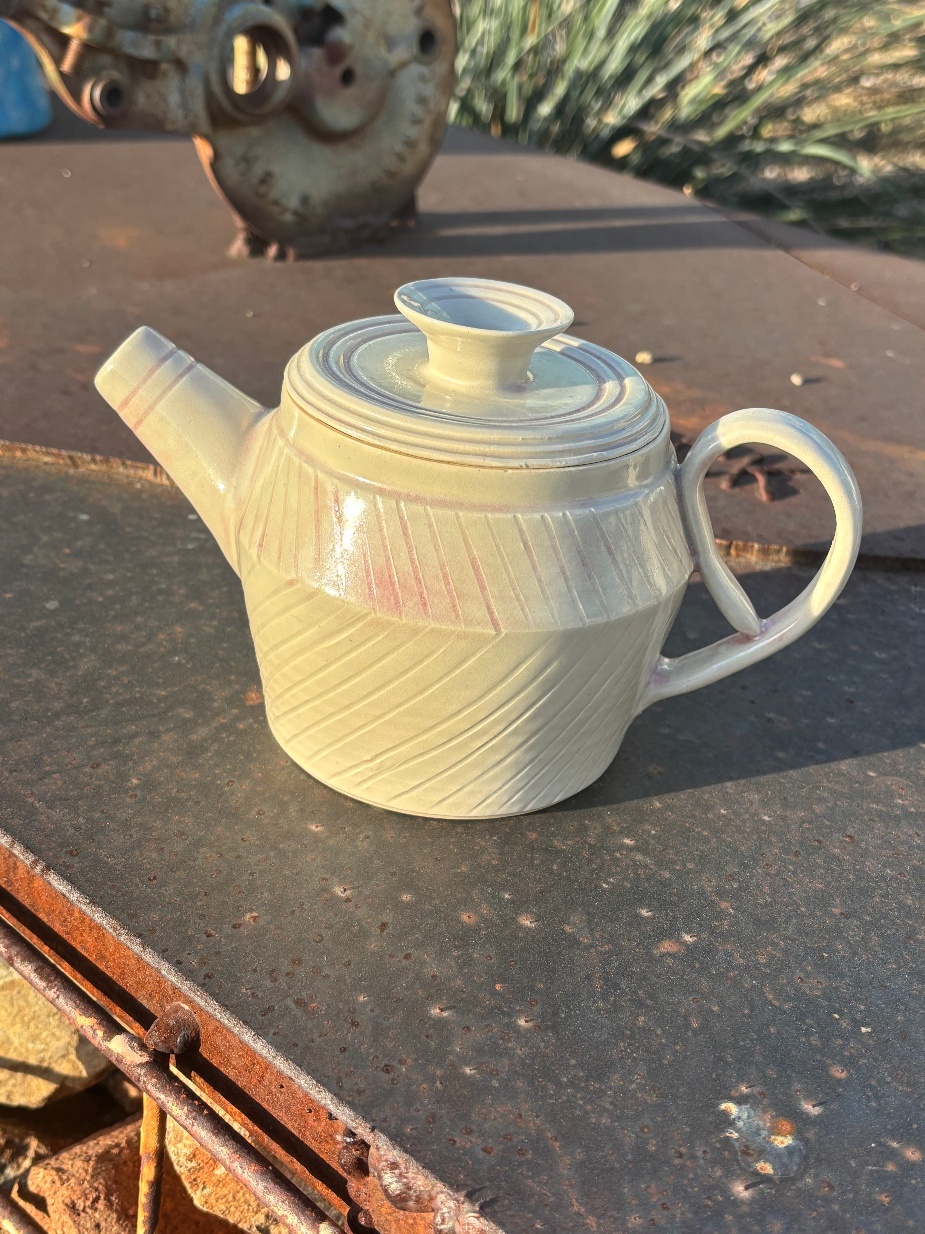 Blush White Teapot