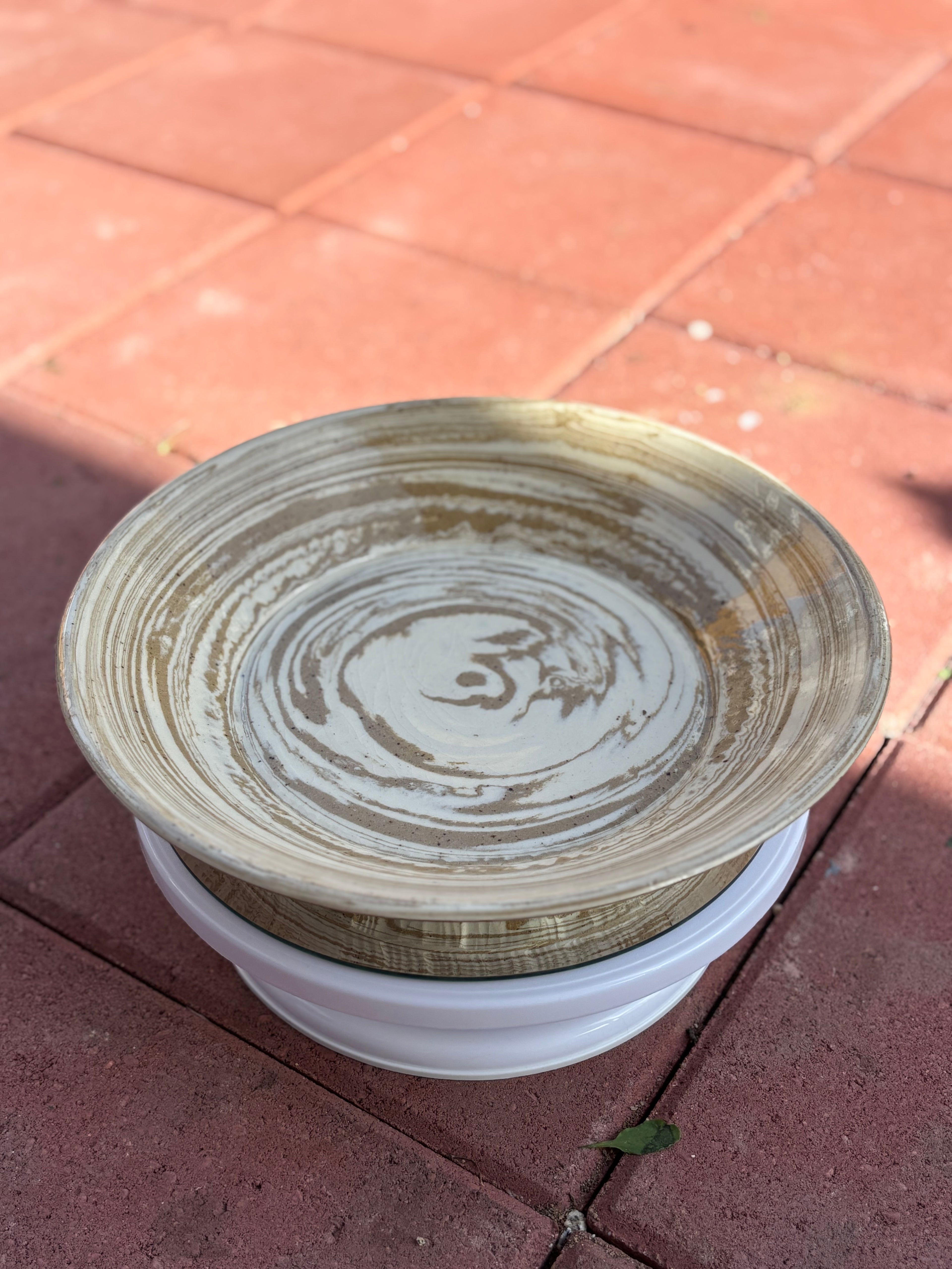 Marbled Flat Platter