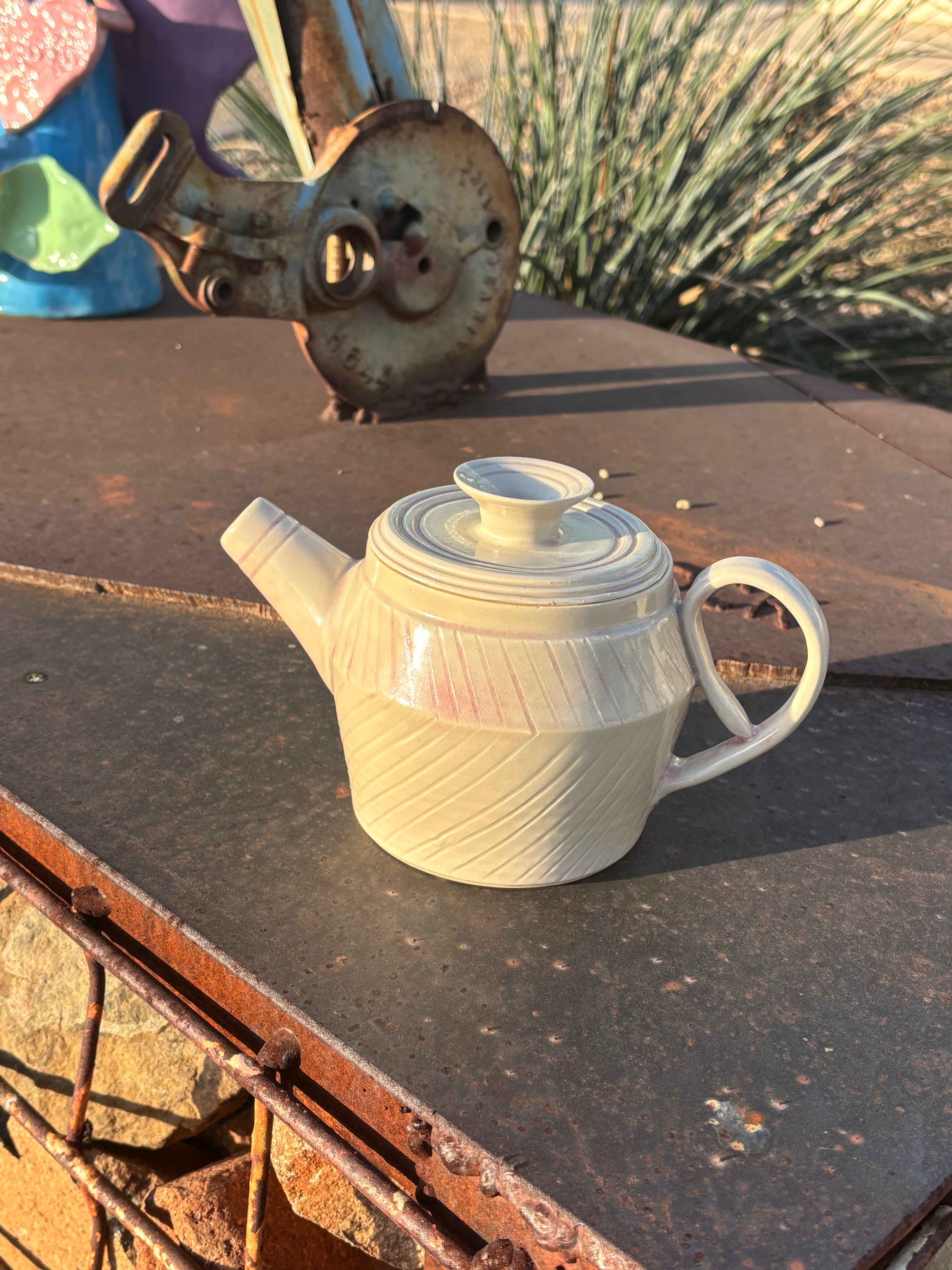Blush White Teapot