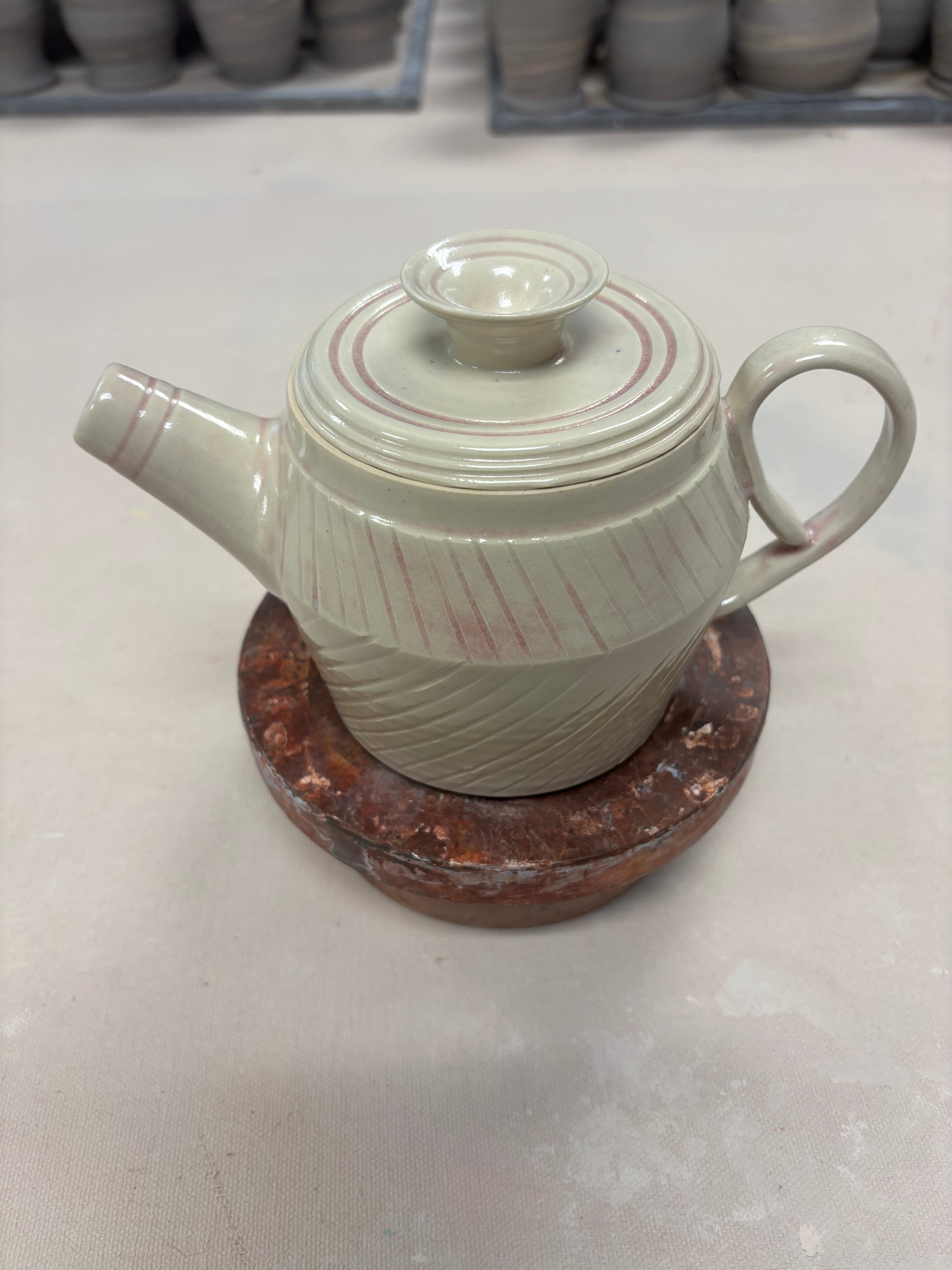 Blush White Teapot