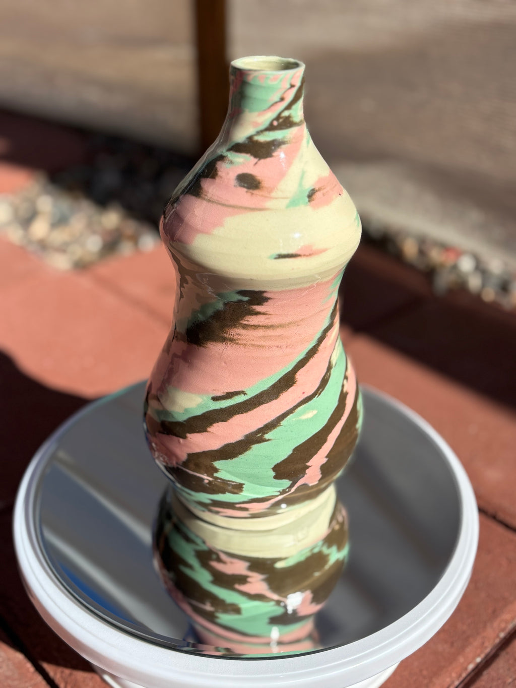 Double Bellied Marbled Vase