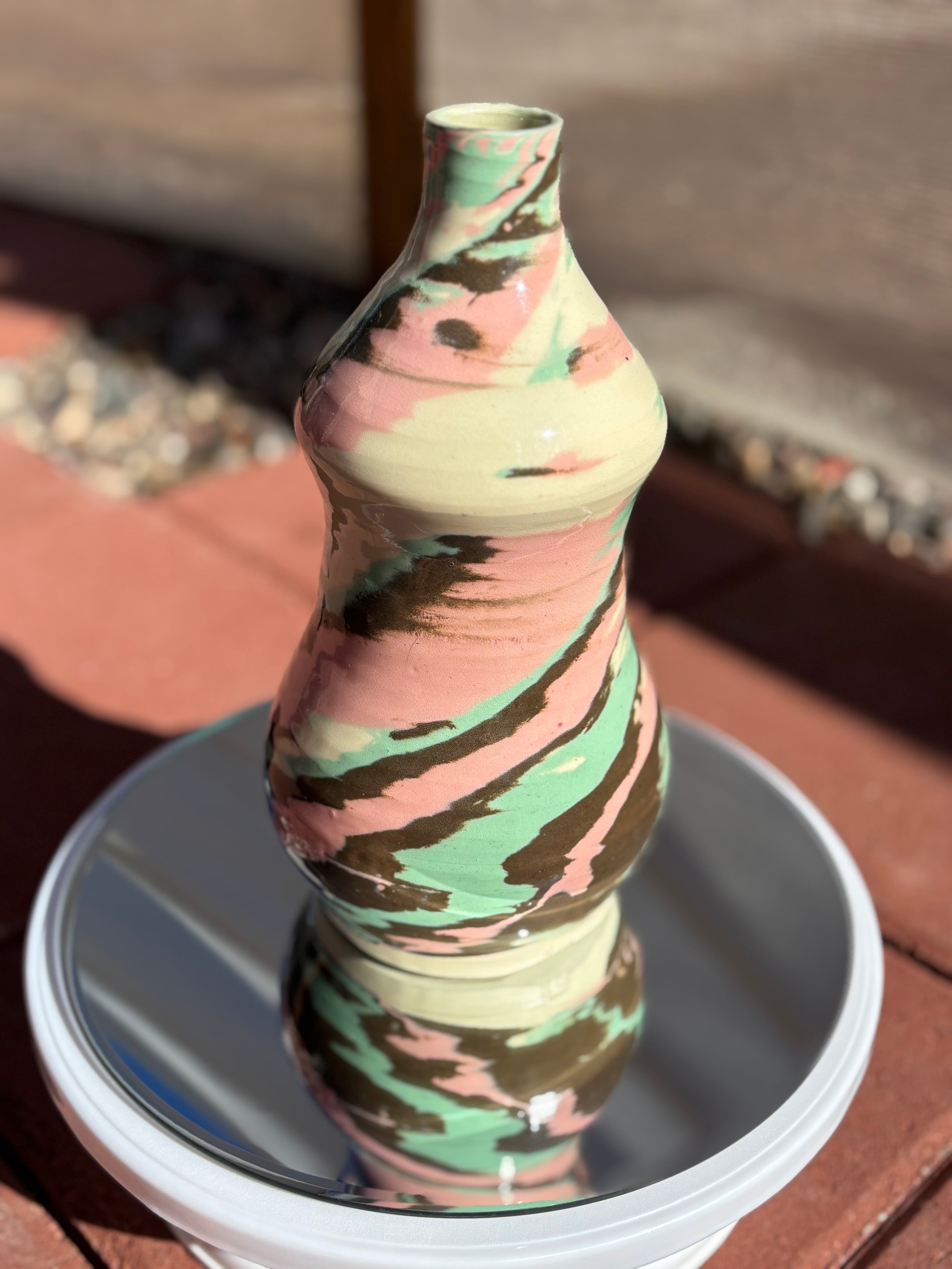 Double Bellied Marbled Vase