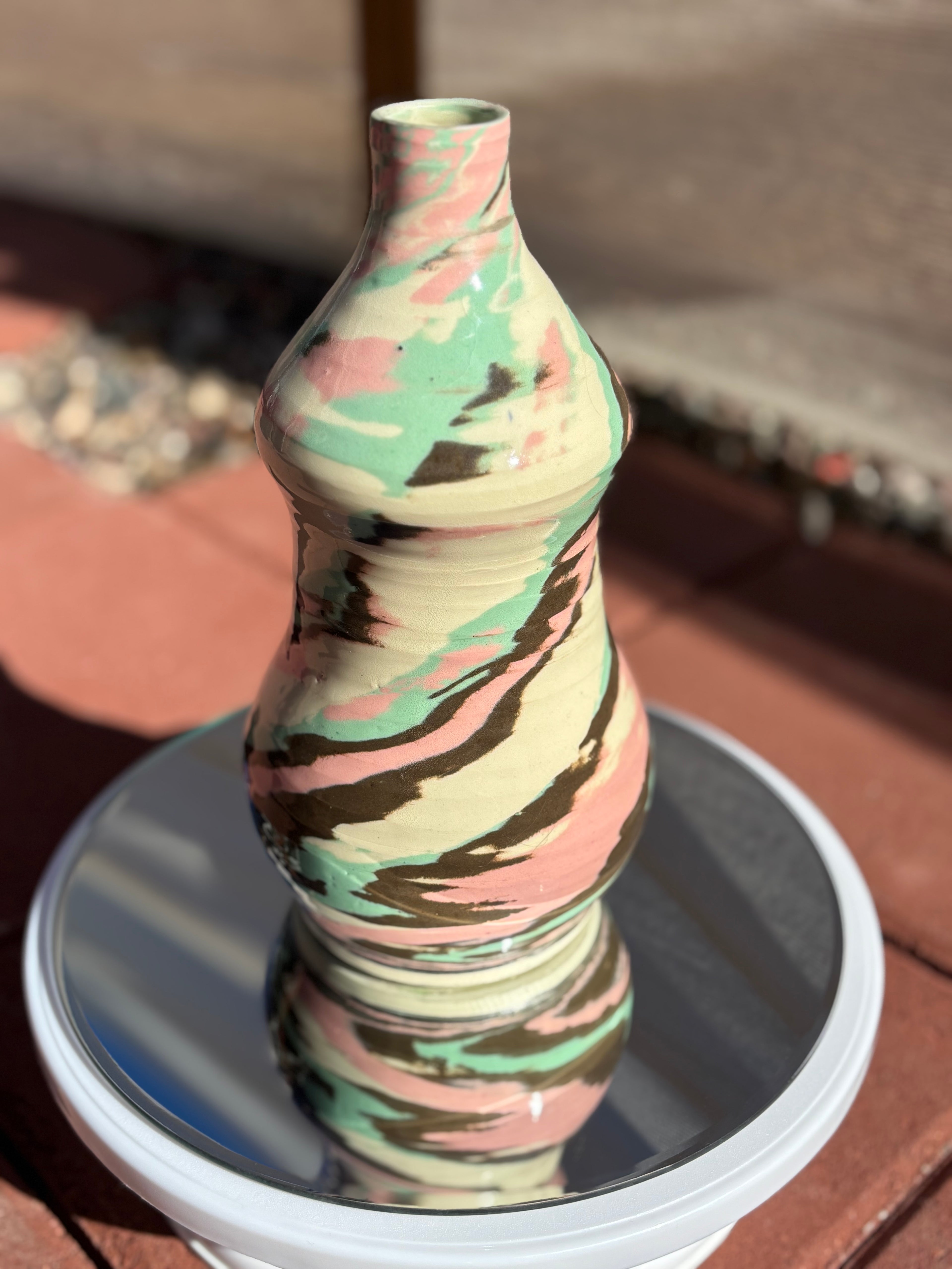 Double Bellied Marbled Vase