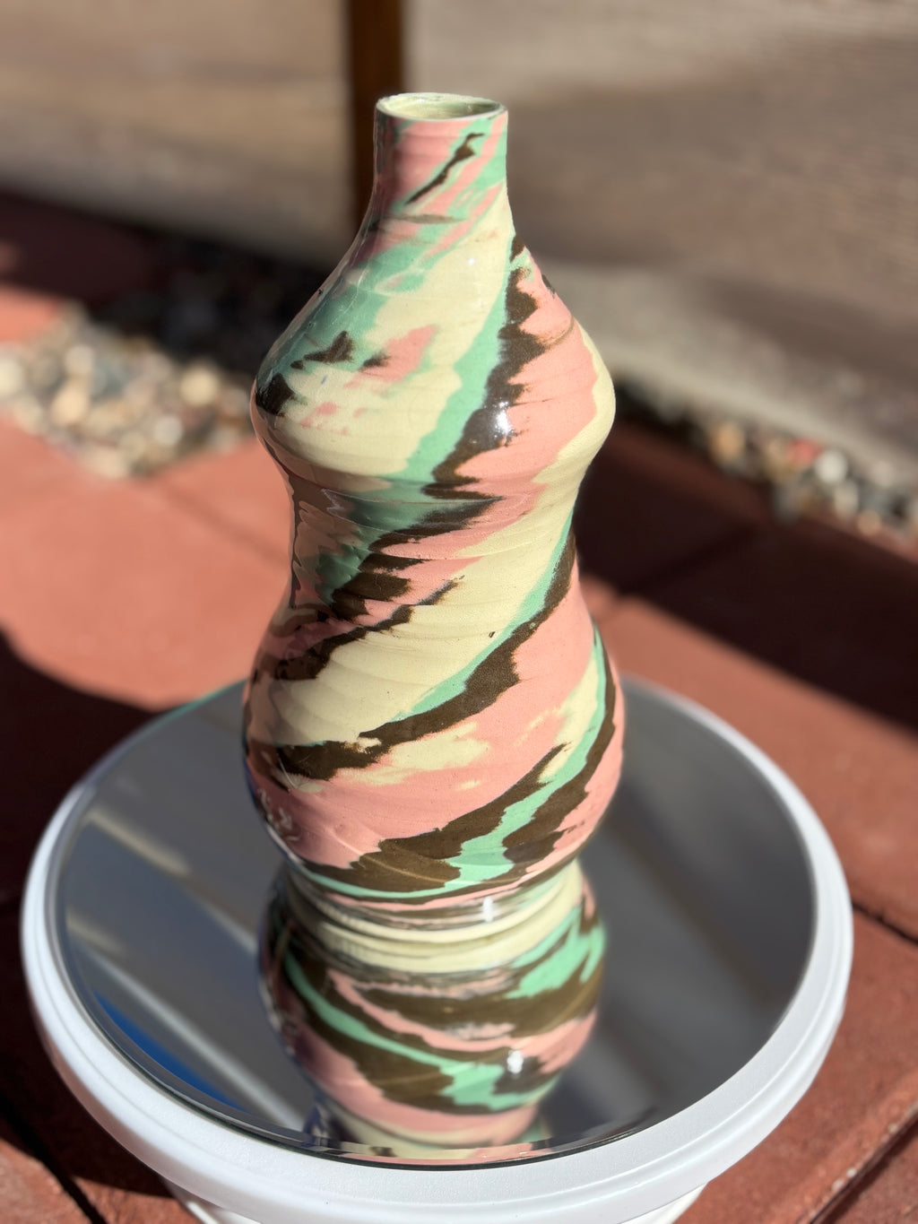 Double Bellied Marbled Vase