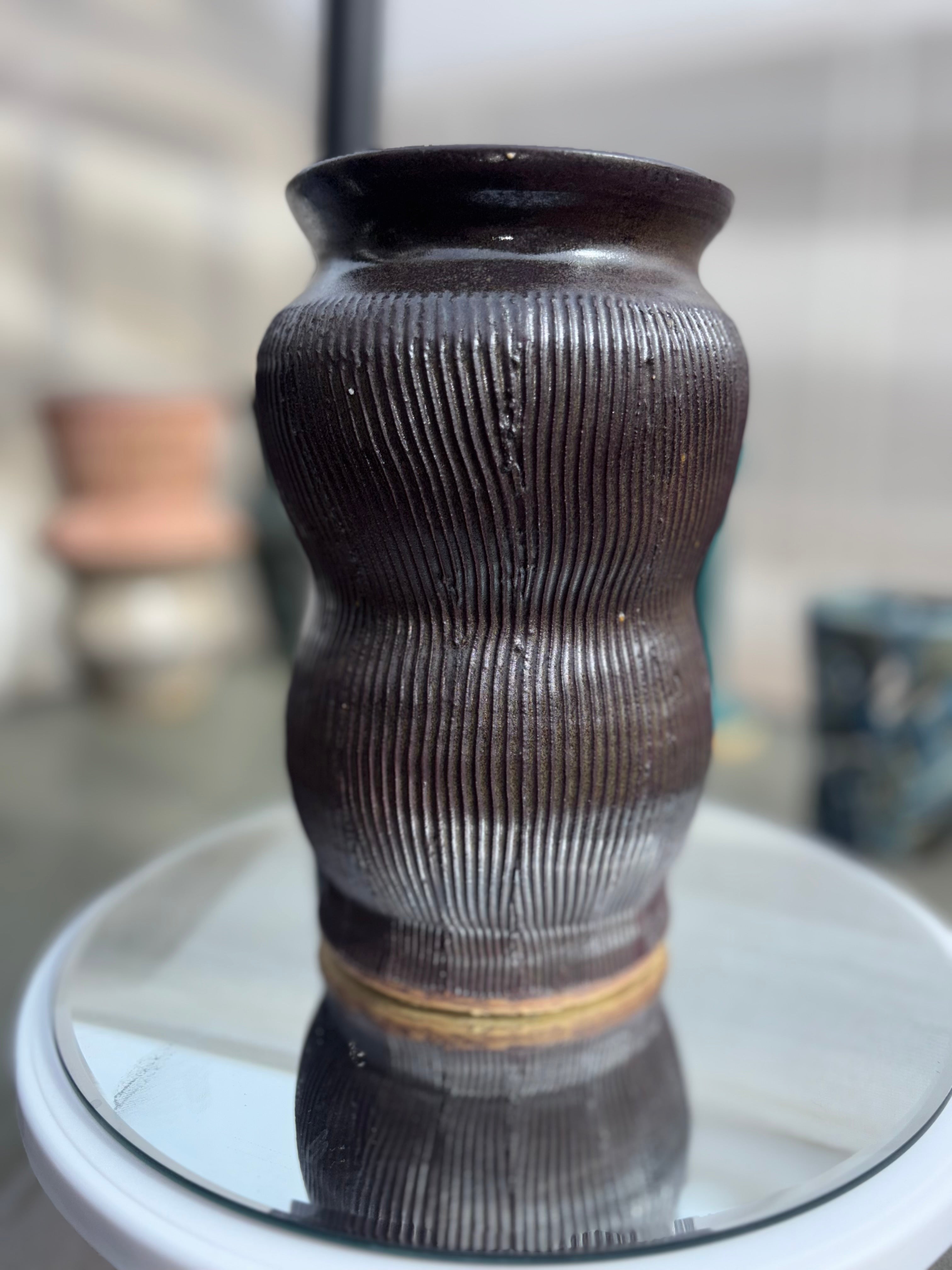 Blackened Copper Vase