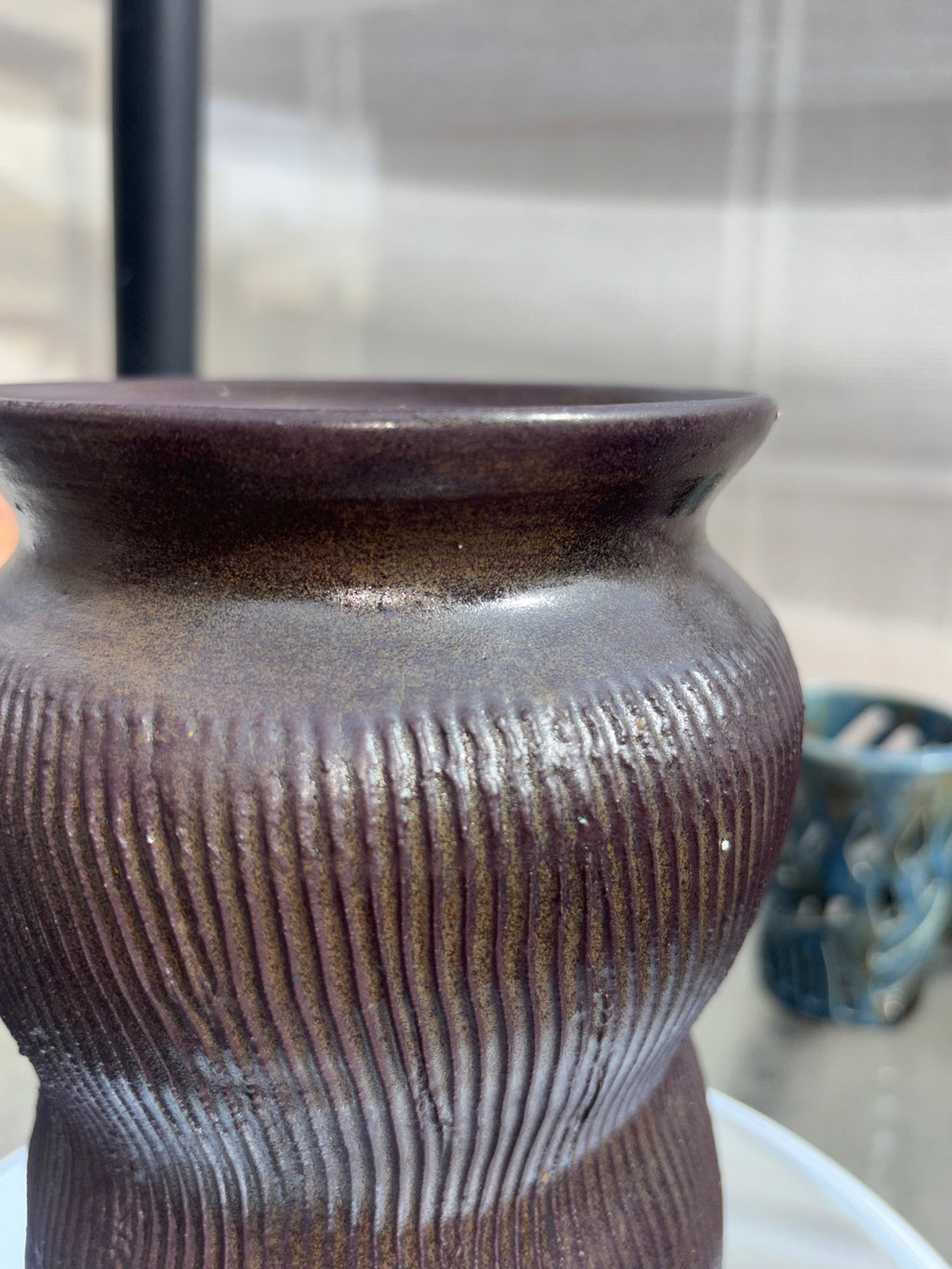 Blackened Copper Vase