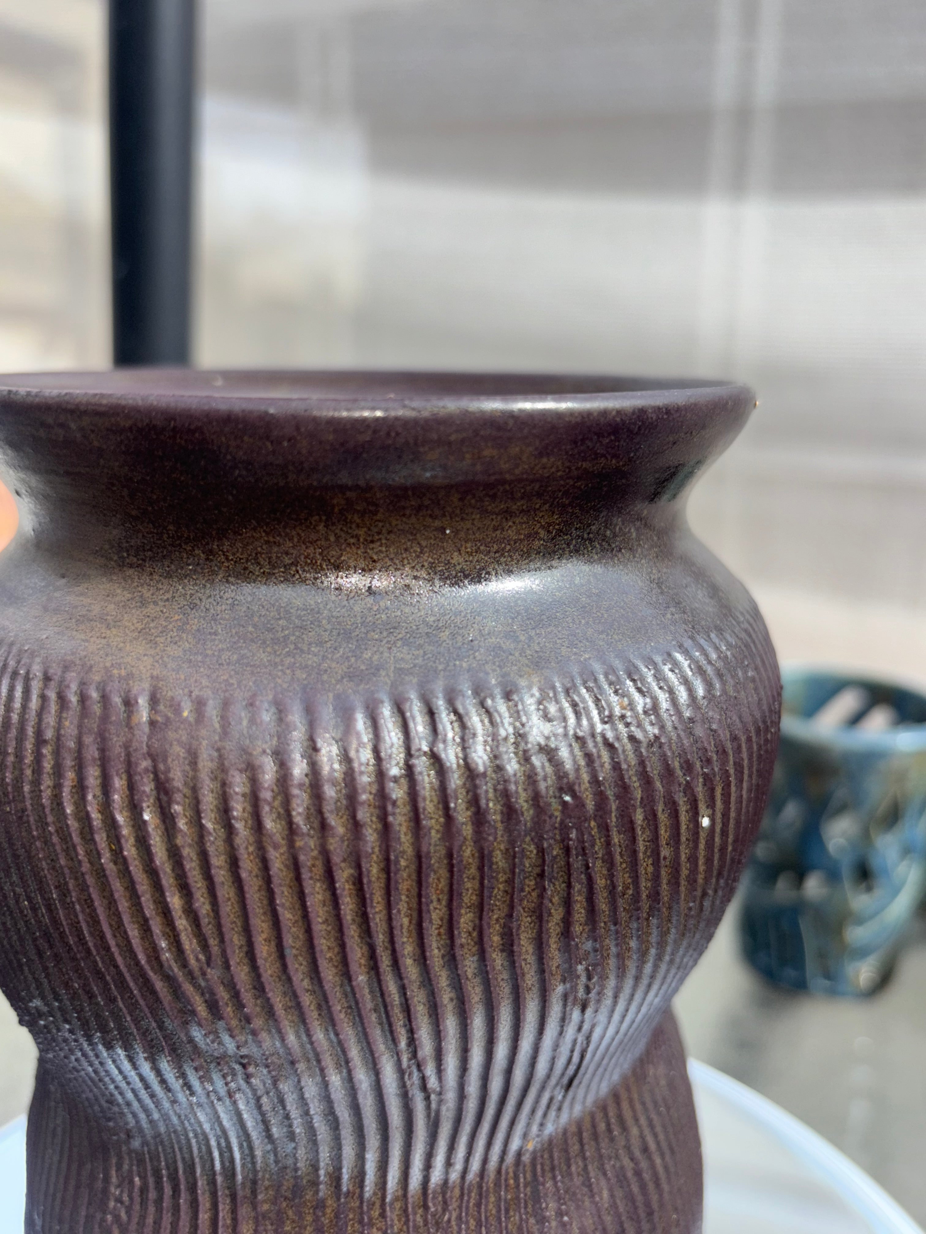 Blackened Copper Vase