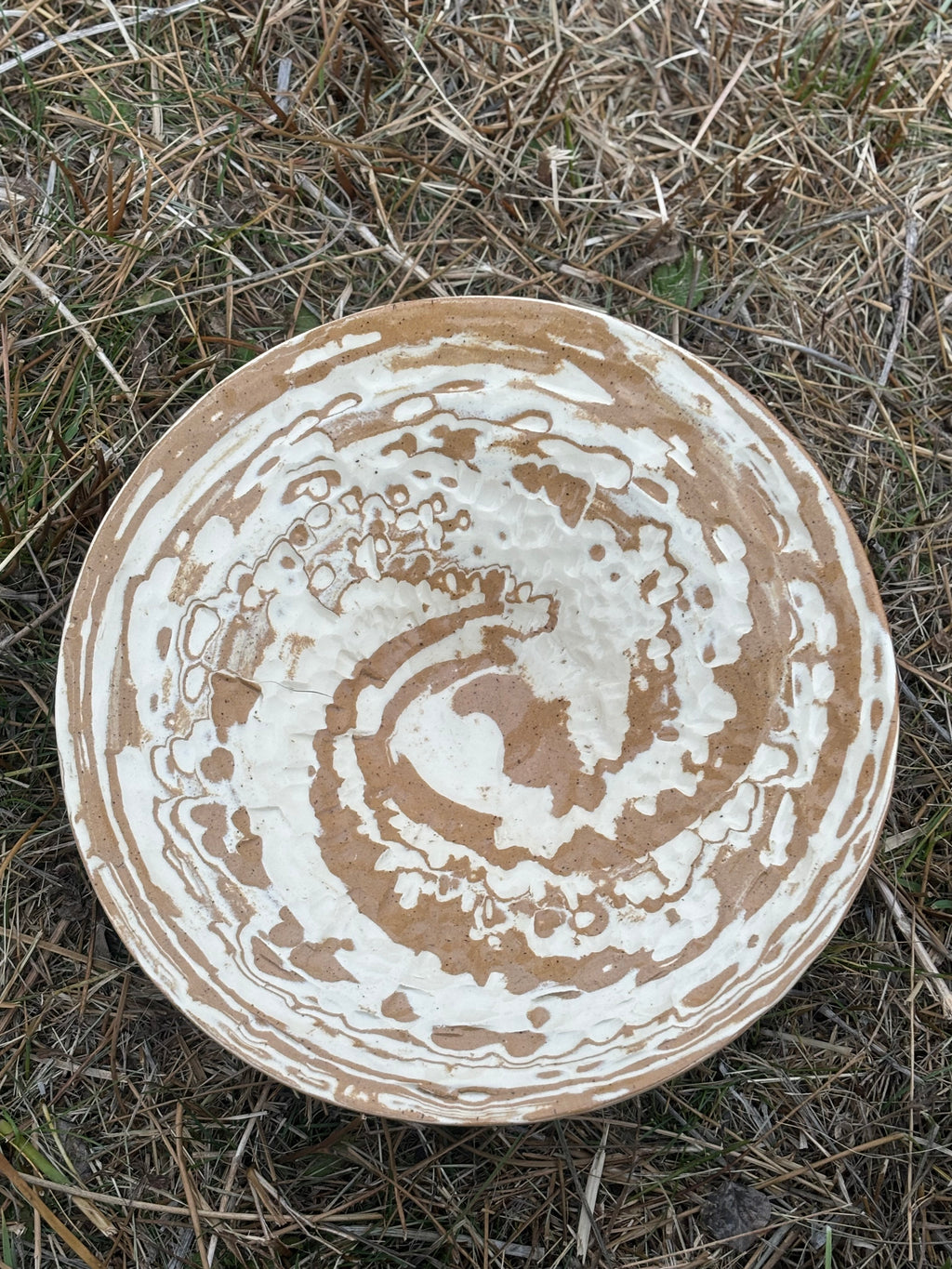 Chattered marbled bowl