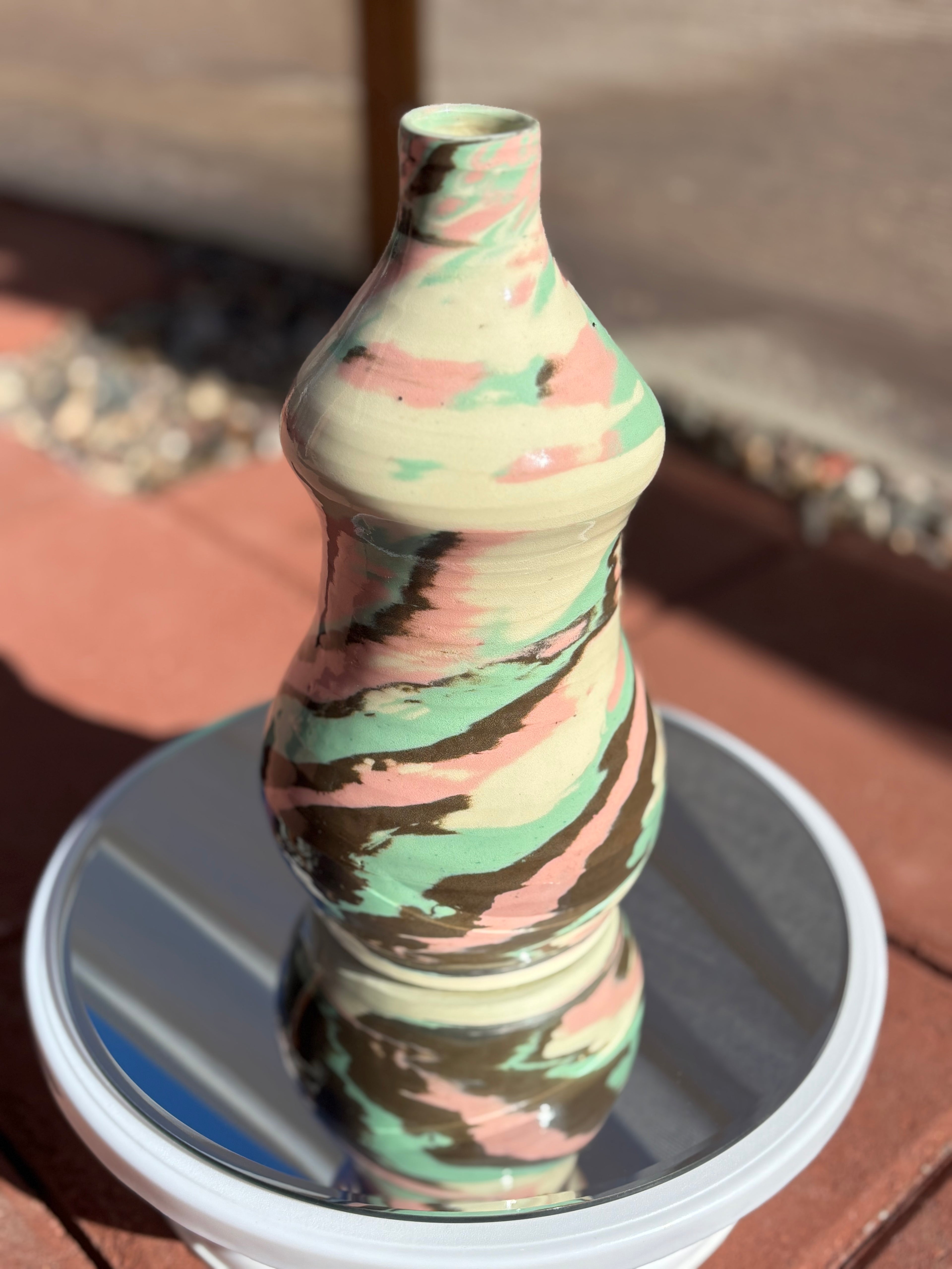 Double Bellied Marbled Vase