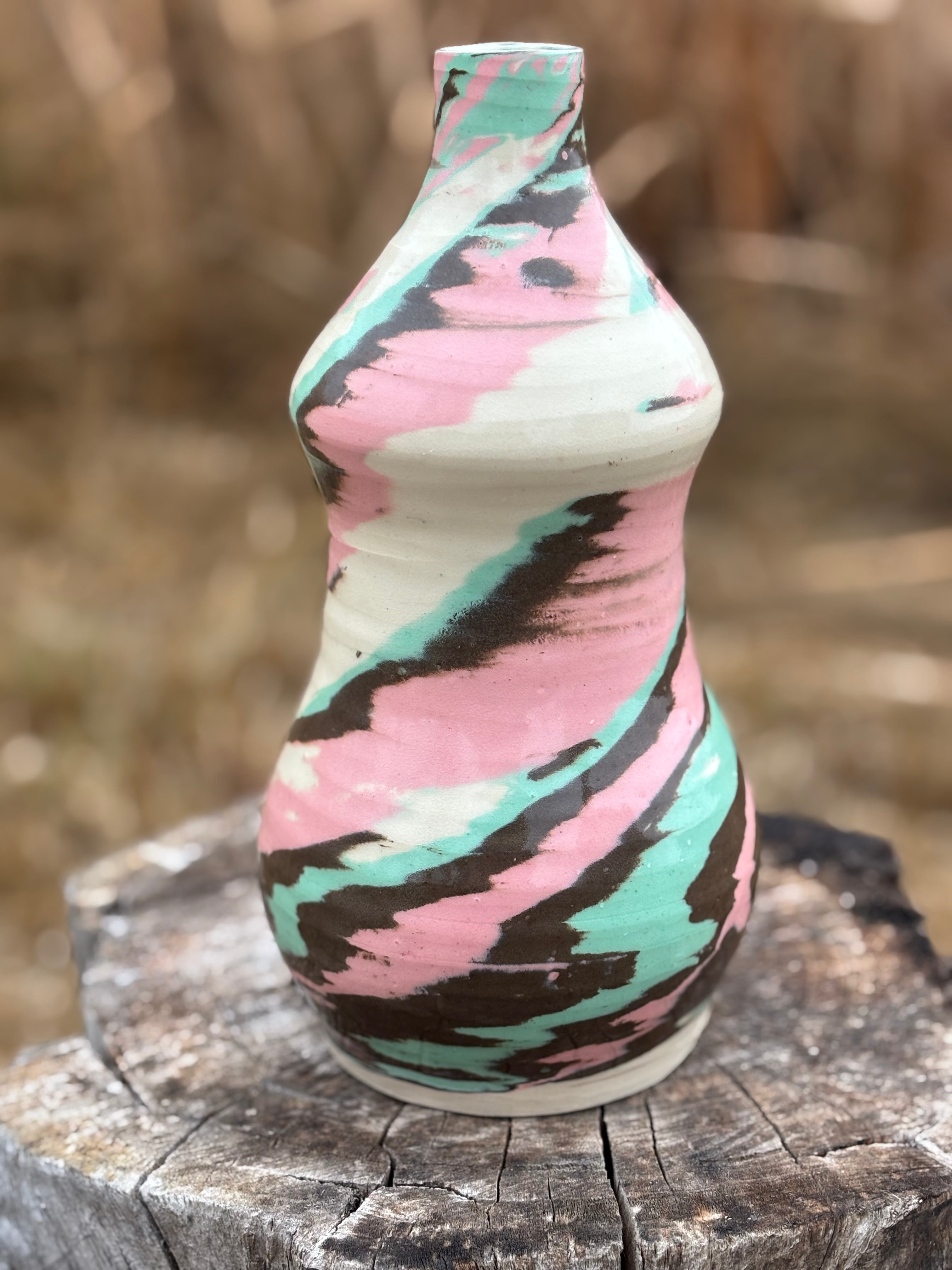Double Bellied Marbled Vase
