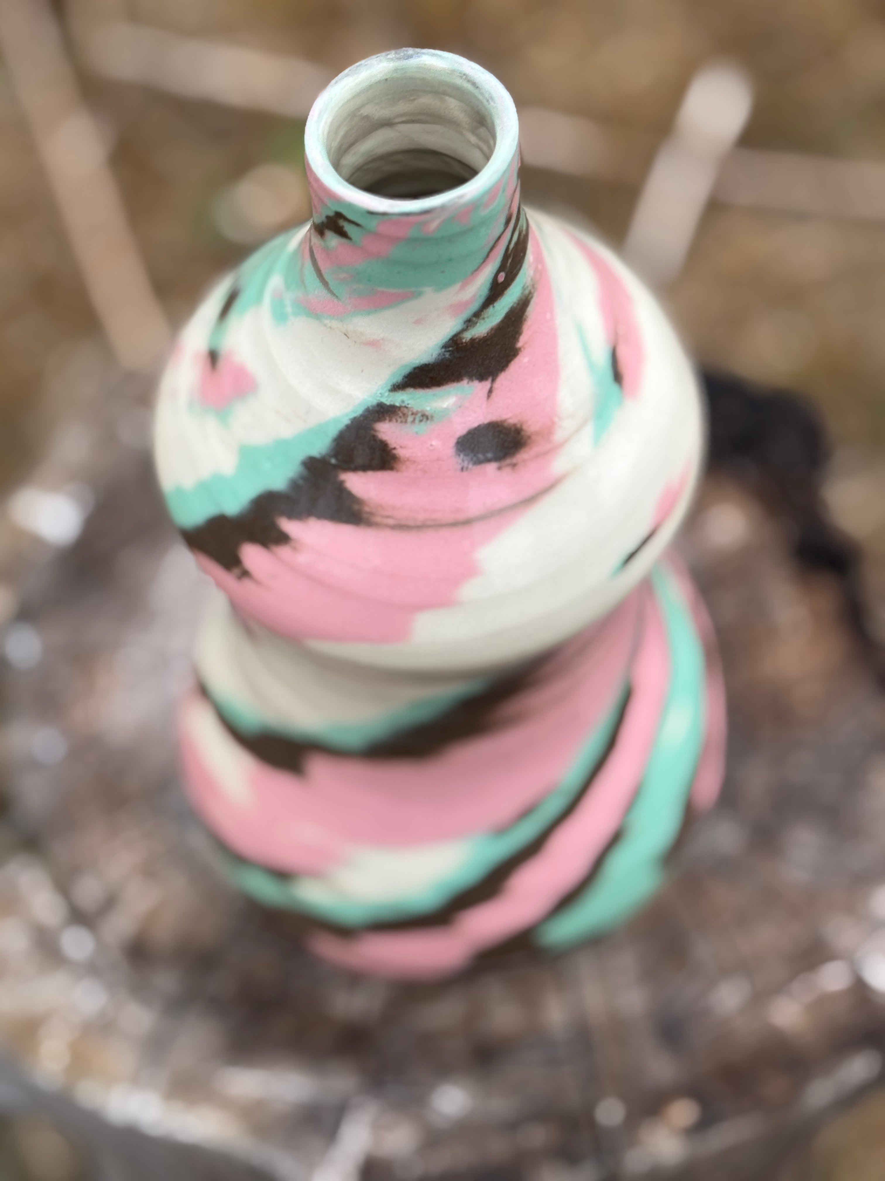 Double Bellied Marbled Vase