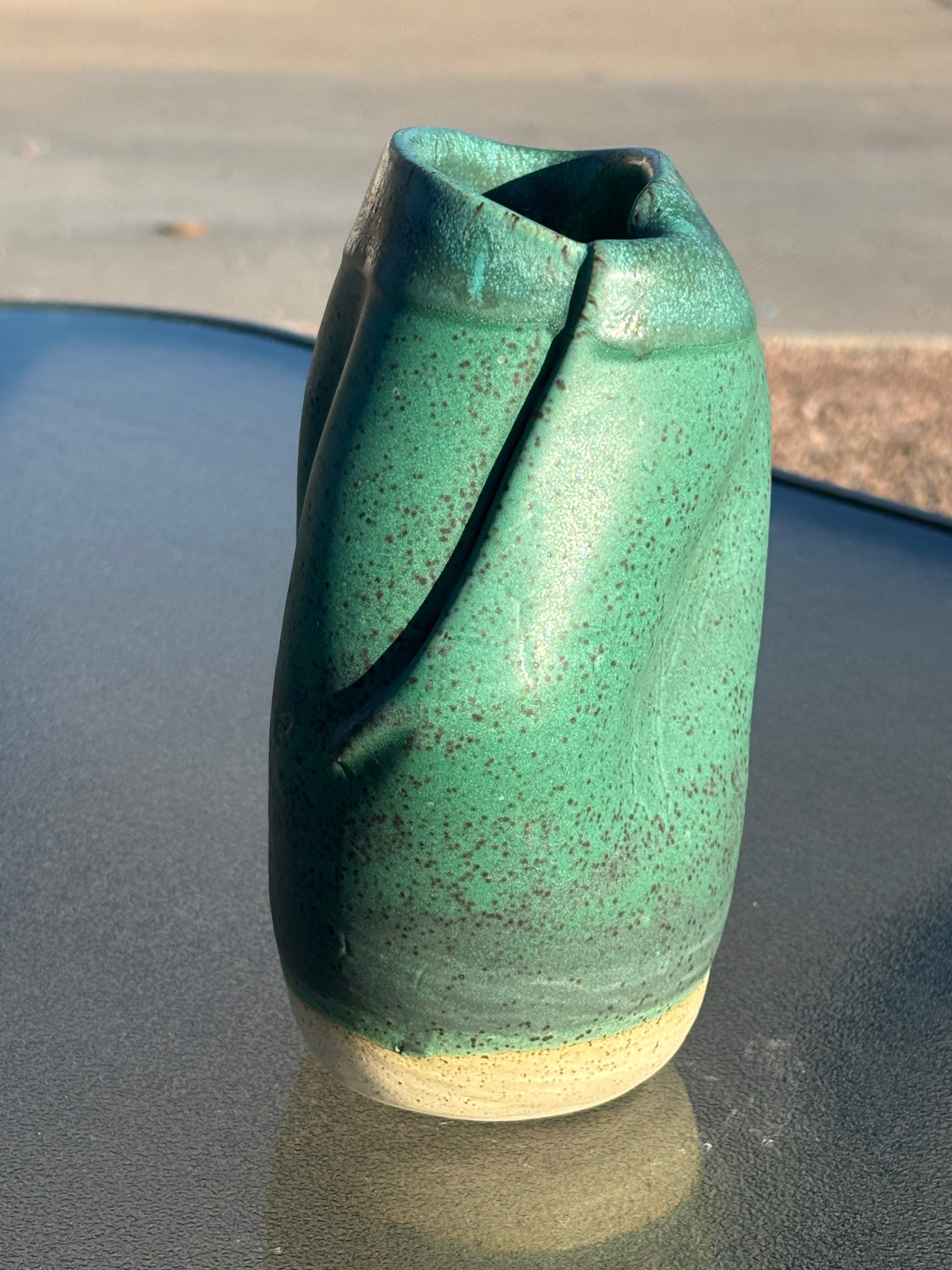 Weathered Bronze Funky Vase